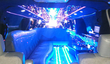 L’intérieur de notre limousine Lincoln blanche