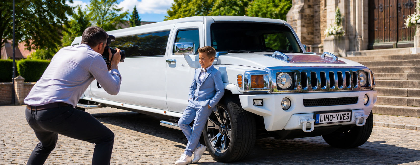 fotoshoot met een limousine